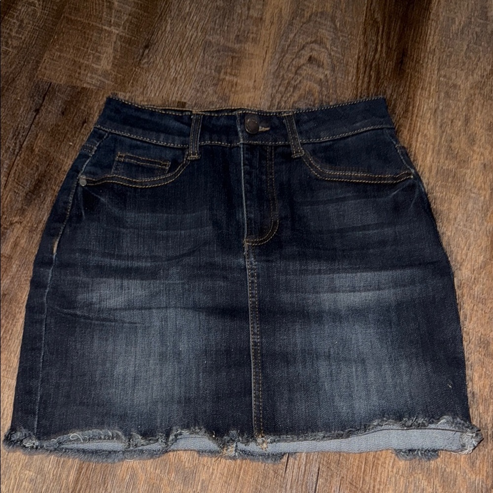 Denim Mini Skirt - Dark